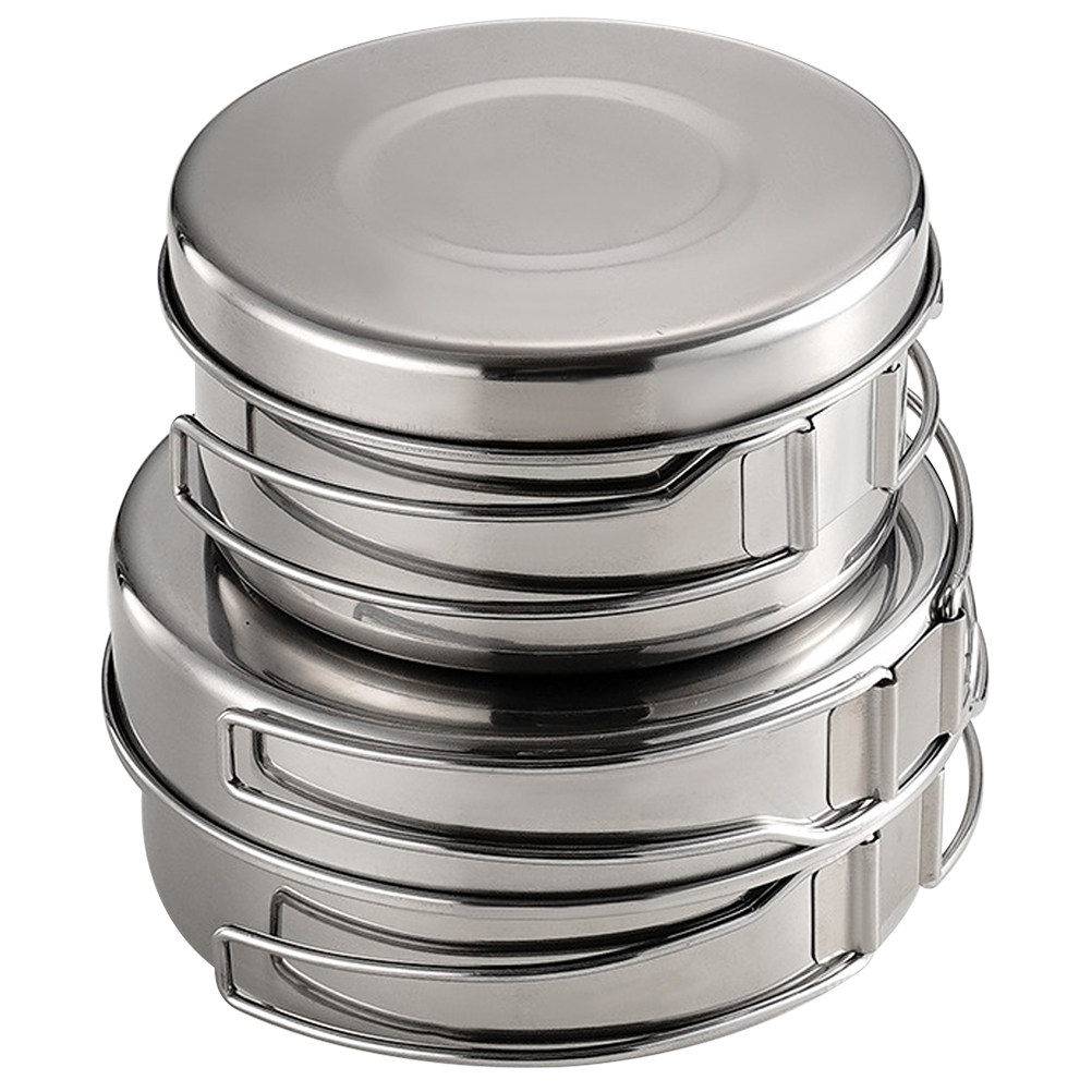 Camping Cooking Pots And Pans - 1Set Peralatan Masak Camping dari Baja