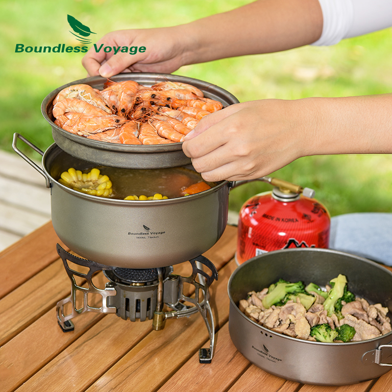 Camping Cooking Pots And Pans - Panci Pengukus Titanium Voyage Tanpa Batas