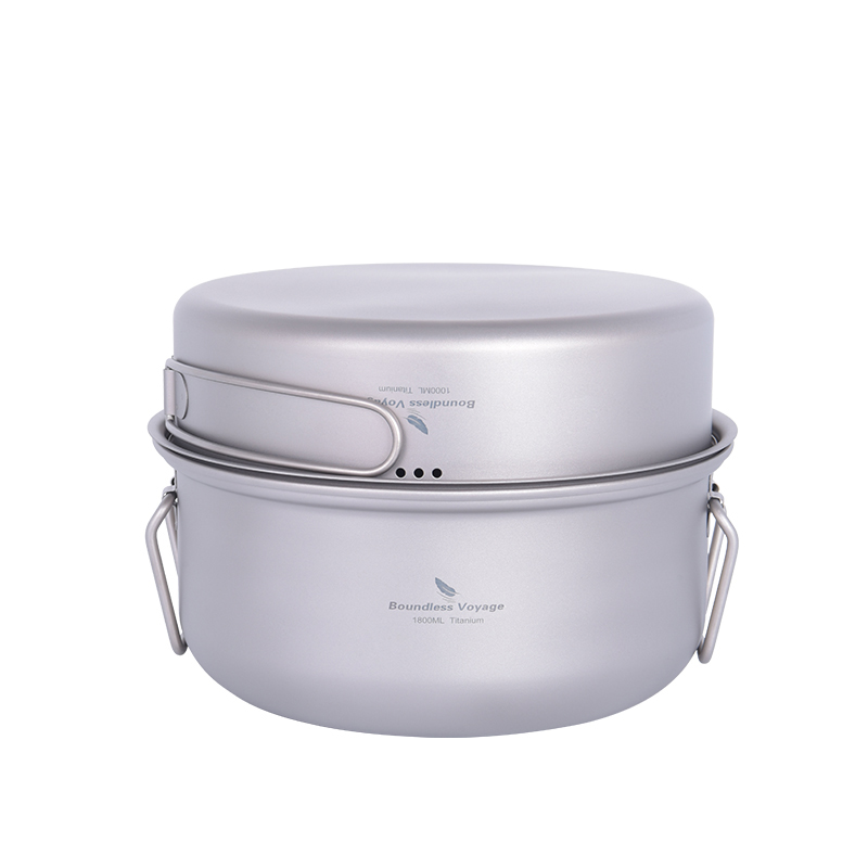 Camping Cooking Pots And Pans - Set Peralatan Masak Titanium Boundless Voyage