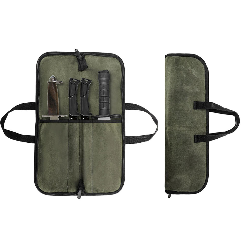 Camping Hiking Cooking - Tas Gulung Pisau Kanvas Berlapis Lilin