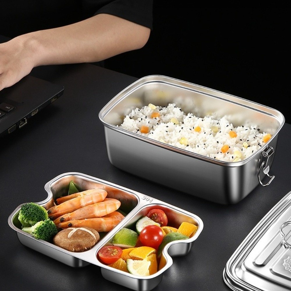 Camping Cooking Box - Kotak Makan Stainless Steel Dua Lapis