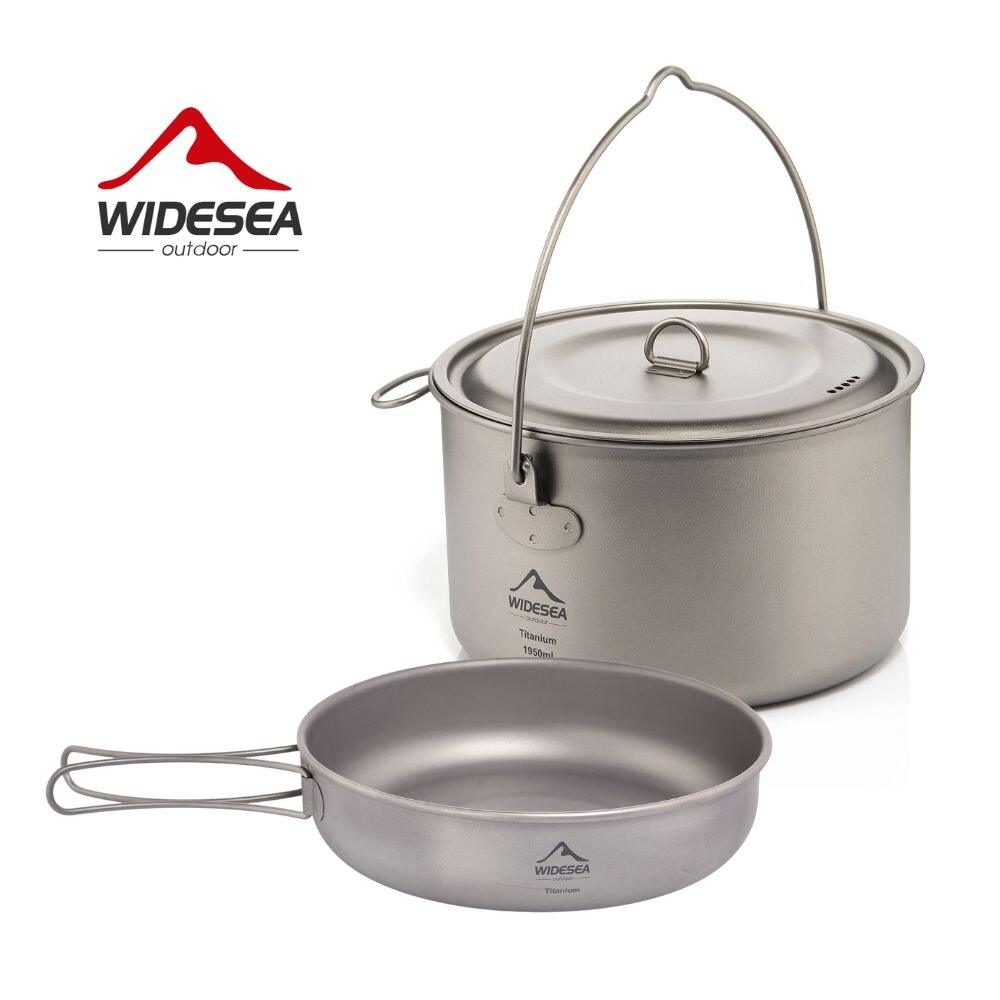 Camping Cooking Pots And Pans - Layar Lebar peralatan makan berkemah Titanium
