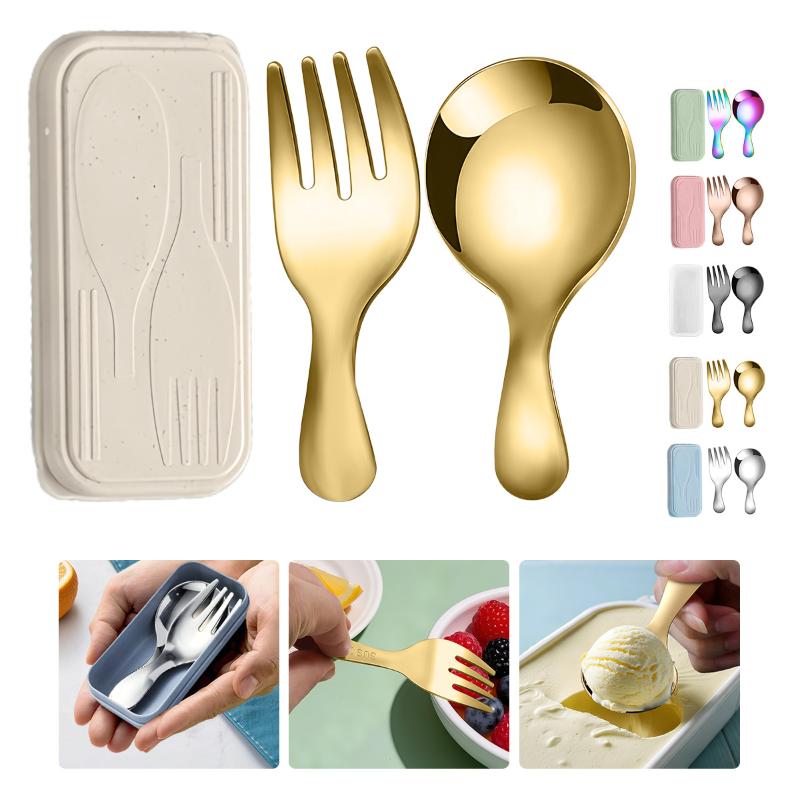Camping Hiking Cooking - Set Peralatan Makan Baja Tahan Karat