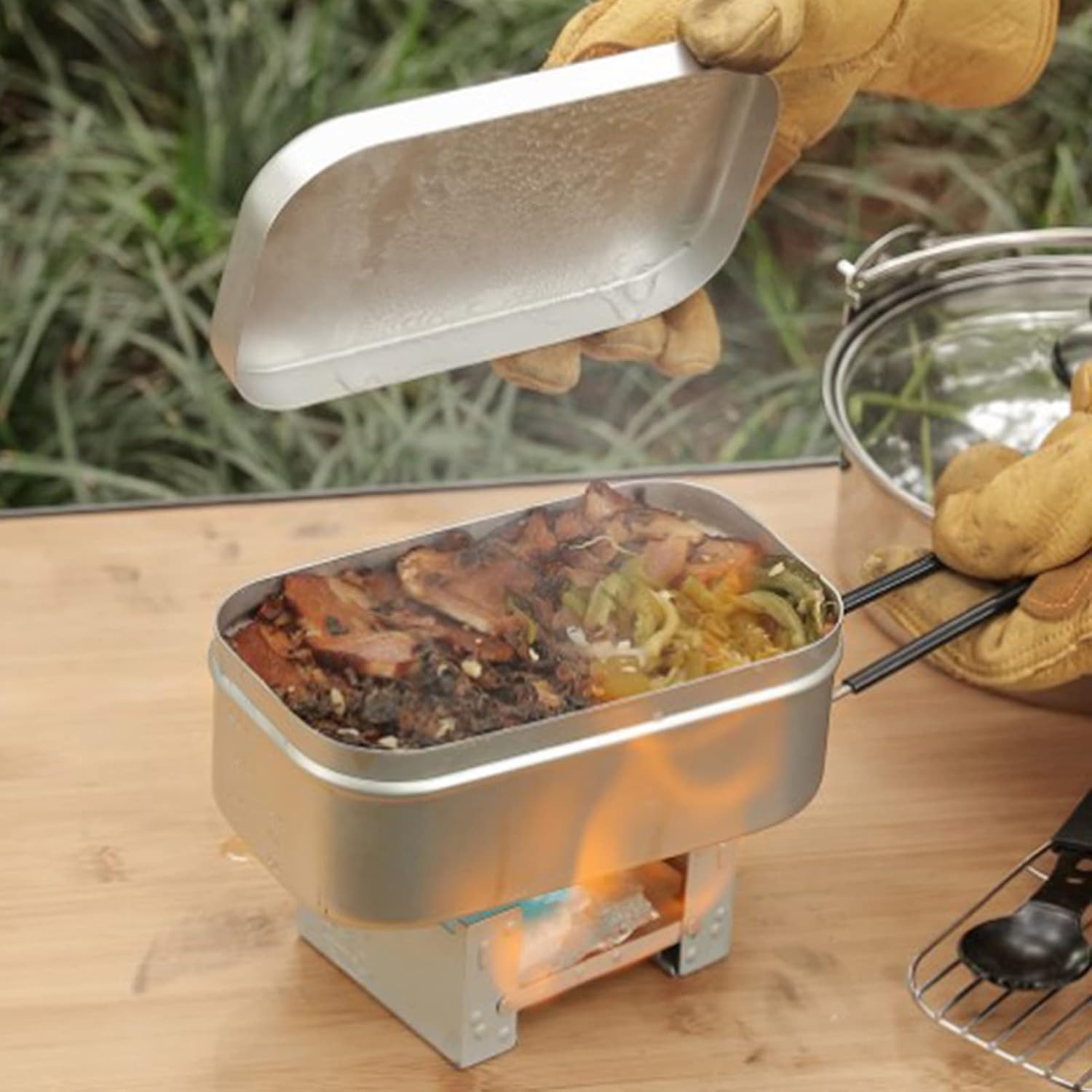 Camping Cooking Box - Pegangan Kotak Bento Lipat, Wadah Makan