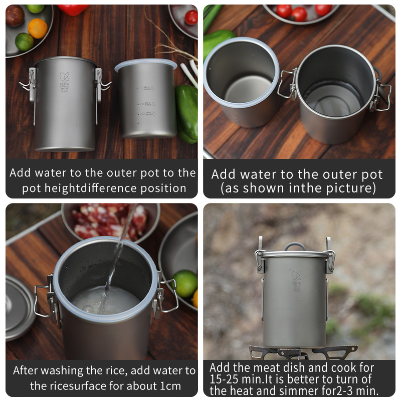 KEITH Panci Nasi Titanium Murn - Camping Hiking Cooking ulasan dan harga