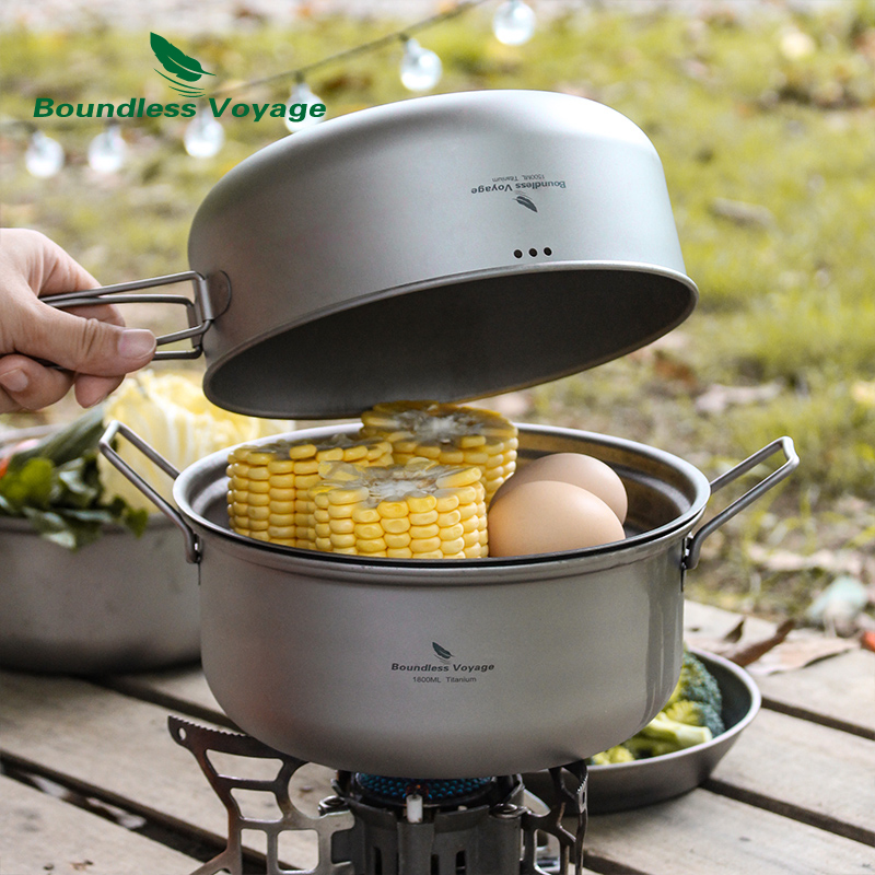 Panci Pengukus Titanium Voyage - Camping Cooking Pots And Pans ulasan dan harga