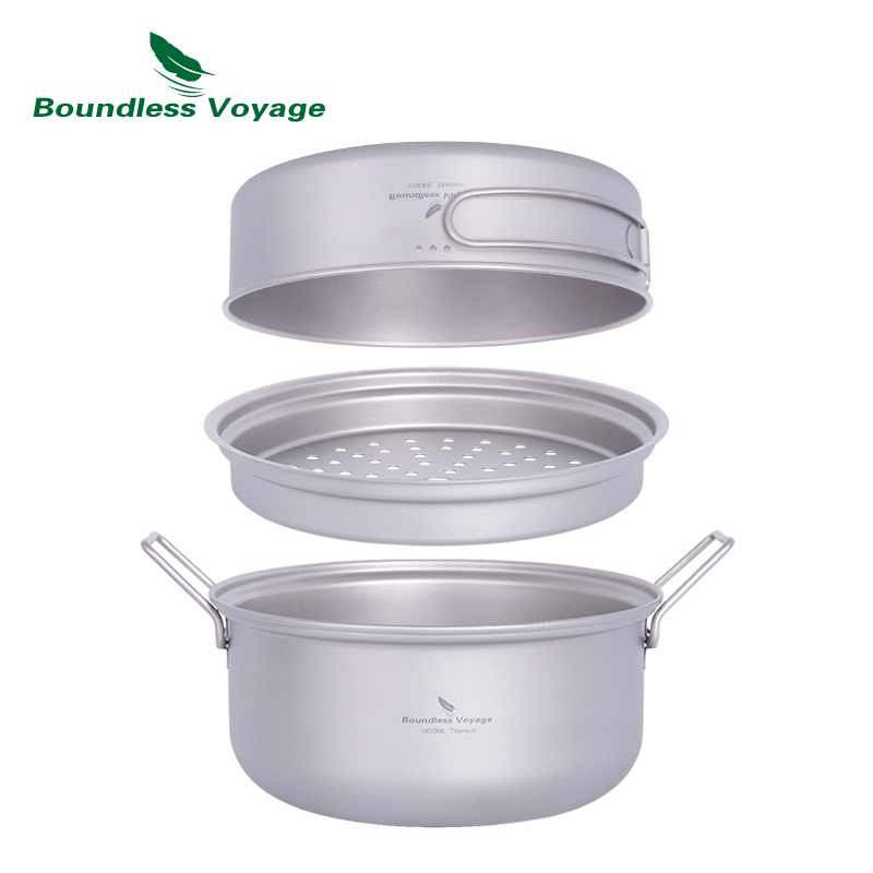 Panci Pengukus Titanium Voyage - Camping Cooking Pots And Pans ulasan dan harga