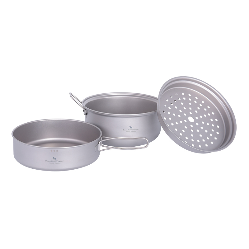 Set Peralatan Masak Titanium B - Camping Cooking Pots And Pans ulasan dan harga