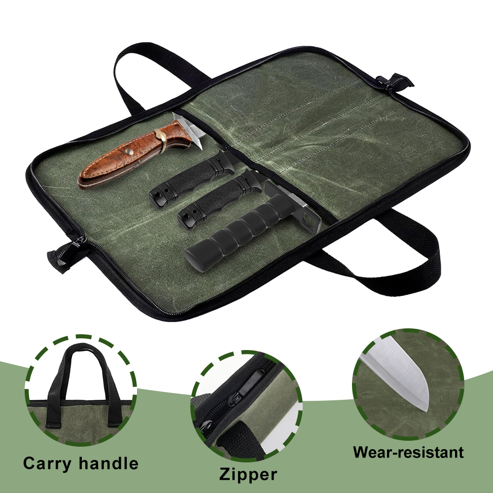 Tas Gulung Pisau Kanvas Berlap - Camping Hiking Cooking ulasan dan harga