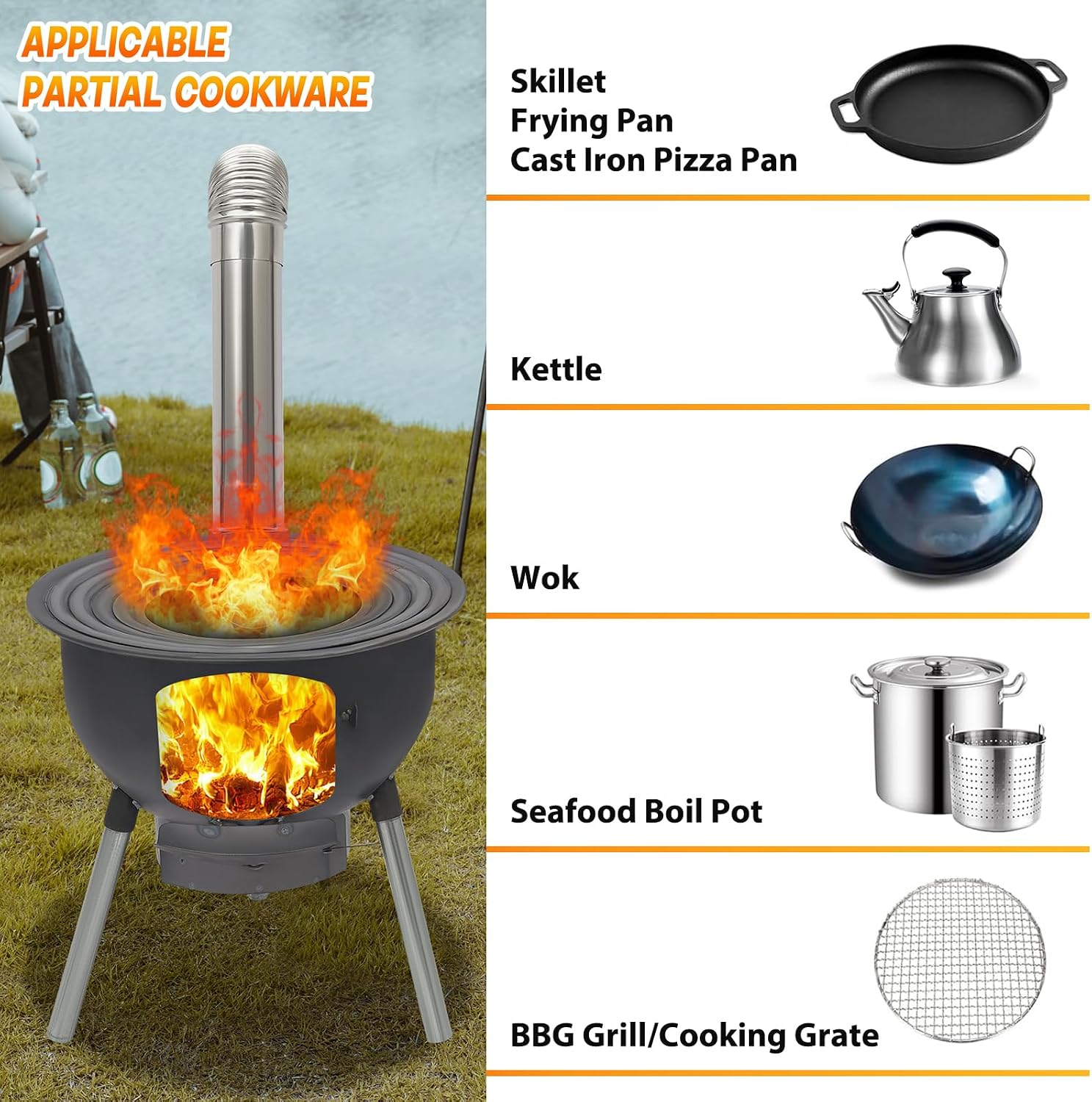 Kompor Roket Kayu Bakar Portab - Camping Hiking Cooking ulasan dan harga