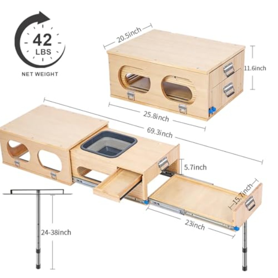 Sistem Dapur Geser Overland, K - Camping Cooking Box ulasan dan harga
