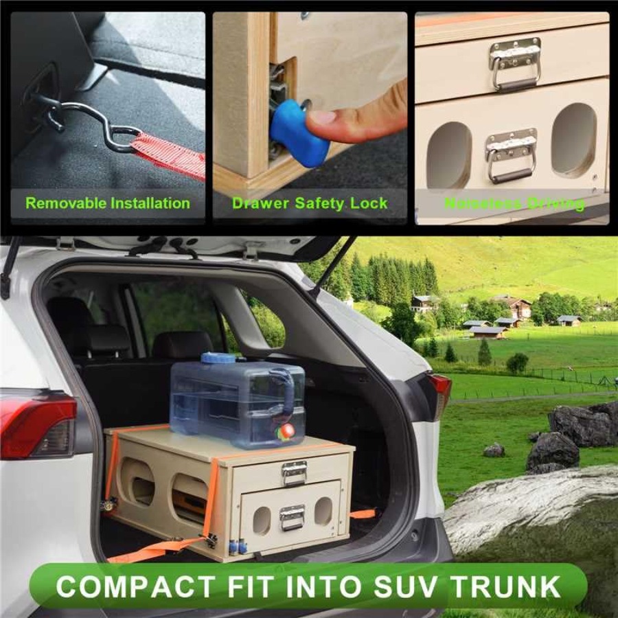 Sistem Dapur Geser Overland, K - Camping Cooking Box ulasan dan harga